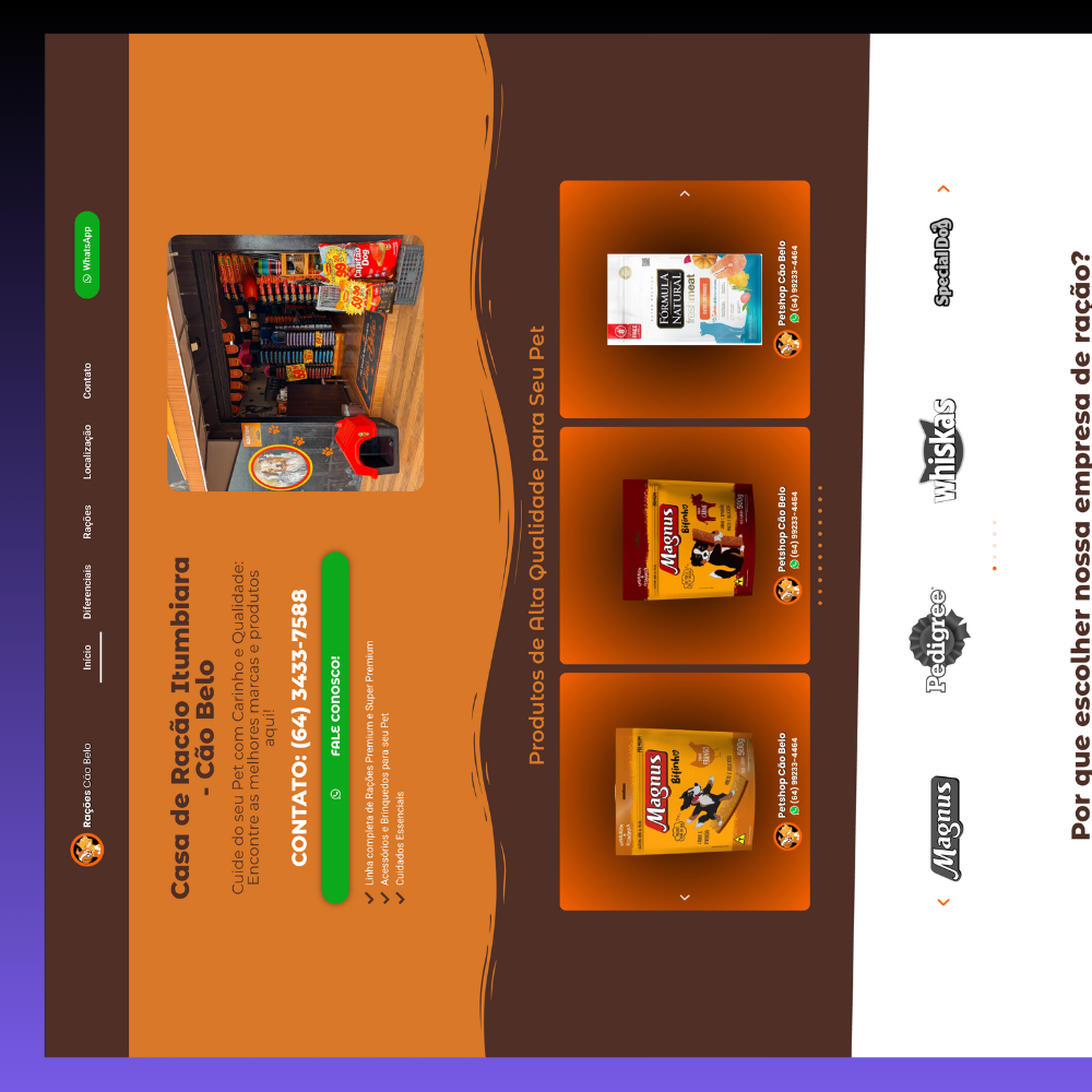 Template Site Wordpress - Casa de Ração Cão Belo 1